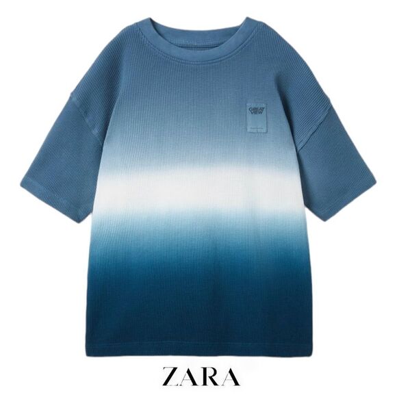 ZARA Kids | Bluish | DIP DYE WAFFLE SHIRT - Picture 1 of 5